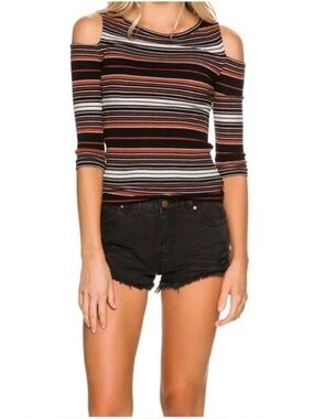 We The Free - Striped Boatneck Sweater - Medium